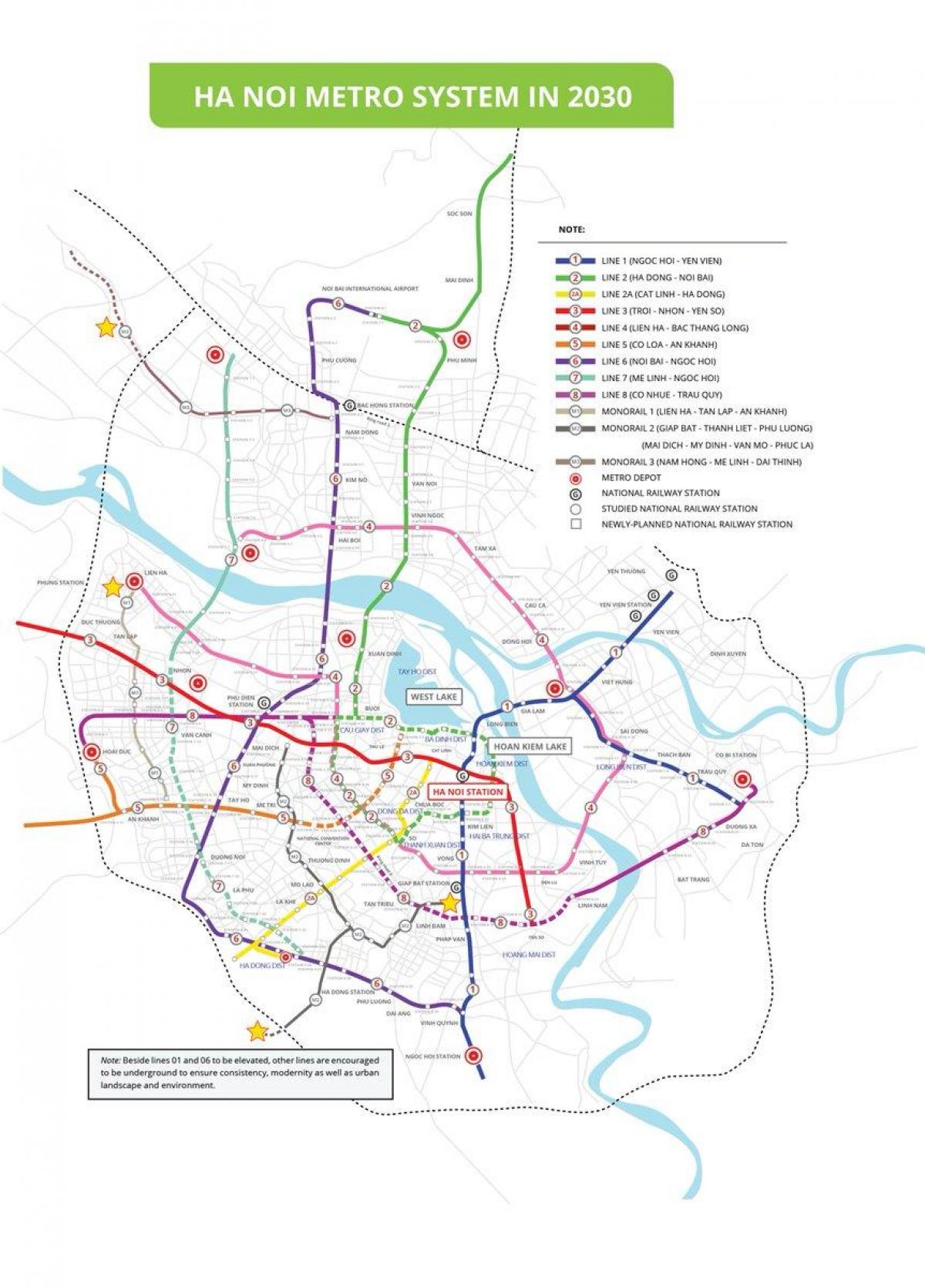 Peta dari hanoi metro